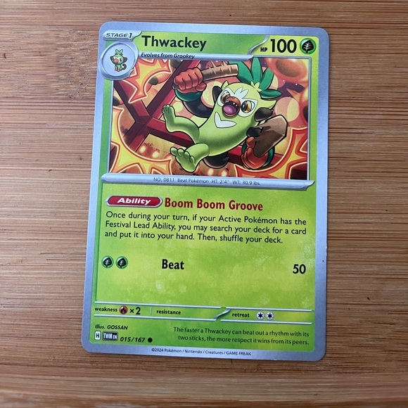 Thwackey Pokémon Card Sv 06 Twilight Masquerade Common Card - Picture 2 of 14